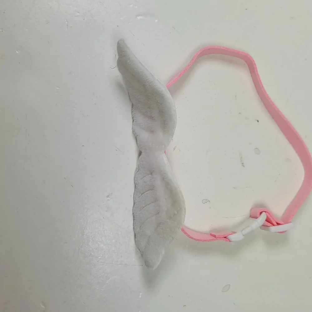 Pink and White Angel Wing Cat Collar
